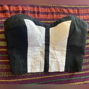 bebe Black and White Camisole Top. Size XS